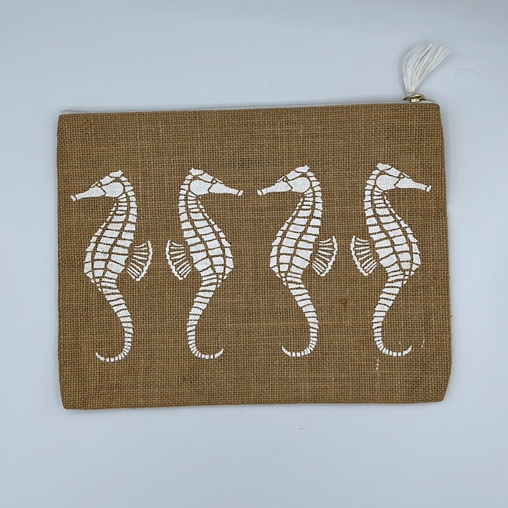 Mudpie Jute Zippered Pouch (NWOT)
